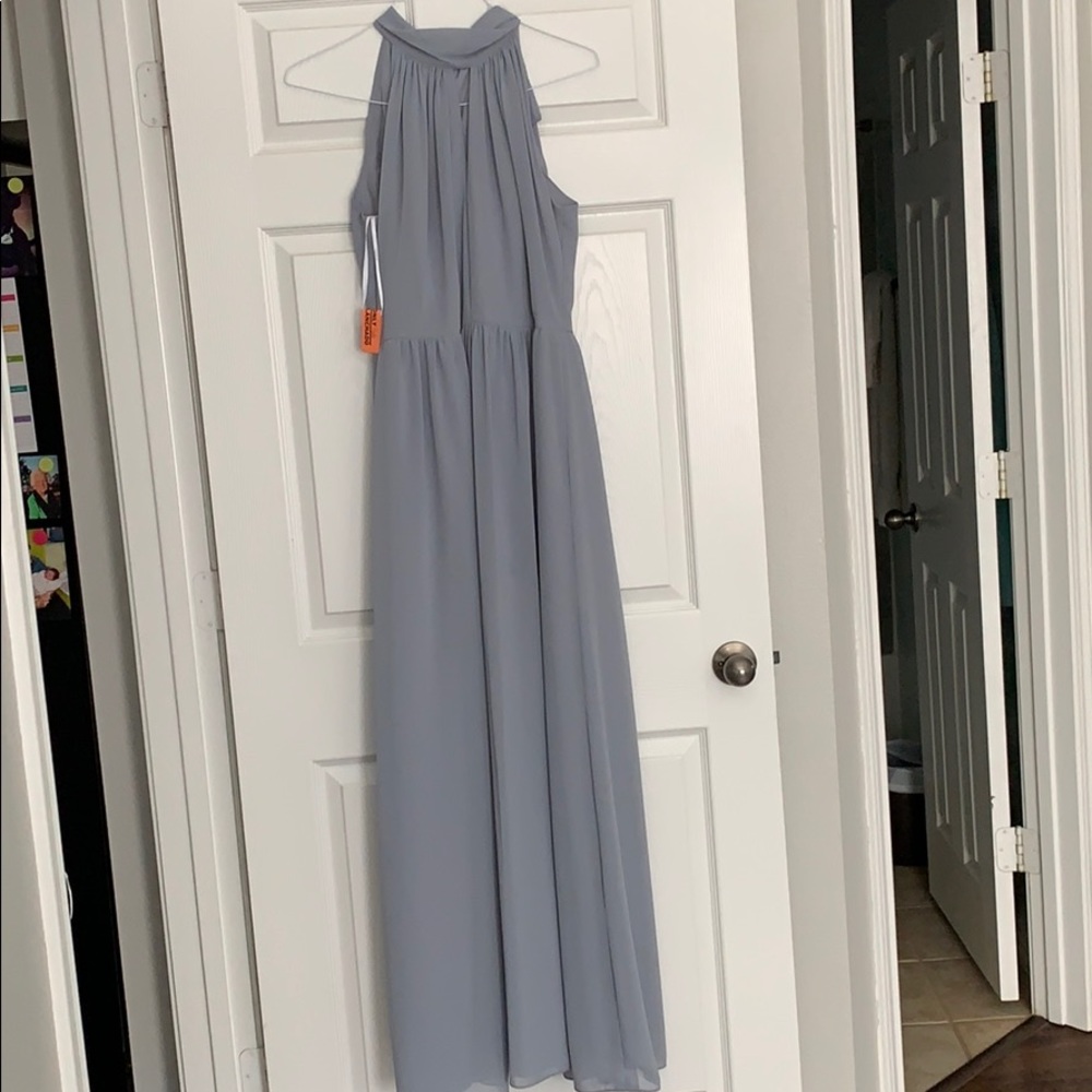 Bella Bridesmaids gray bridesmaids dress